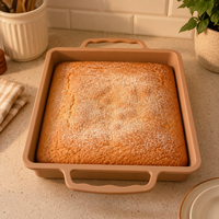 Moule à gâteau en silicone pour plaque de cuisson carrée, avec cadre métallique renforcé et doubles poignées