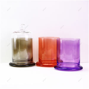 220ml 360ml 740ml fabbrica diretta di grande capacità di vetro candela barattolo con cupola di vetro per torte di candela - Product Image 5