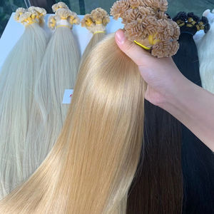 Expédition dans le monde entier prix d'usine droite toutes les couleurs Super Double Drawn Extensions de cheveux humains à pointe plate - Product Image 1