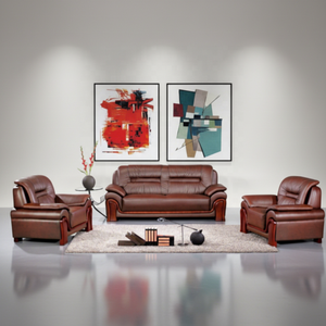 طقم أريكة حديثة مريحة من الجلد الأرجواني اللامع - Product Image 3