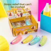 Palla Squishy Trasparente con Glitter a Forma di Banana, a Lenta Risalita, Giocattolo Antistress Kawaii per Scrivania, Regalo per Ragazzi