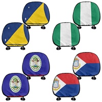 Housse universelle tendance pour appuie-tête de voiture avec imprimé drapeau national, protection en tissu polyester pour appuie-tête de voiture, lot de 2 pour la conduite quotidienne