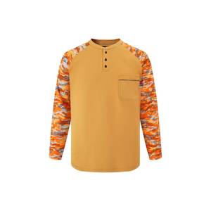 Camicia Henley con Bottoni e Tasca Singola, Motivo Patchwork Personalizzato, NFPA2112 Antistatica e Ignifuga, Abbigliamento di Sicurezza in Cotone Lavorato a Maglia - Product Image 4