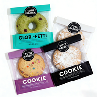 Sacs plats personnalisés pour biscuits aux pépites de chocolat, imprimés en héliogravure, avec logo, soufflet latéral thermoscellable, pour l'emballage de sushis et d'aliments pour animaux de compagnie