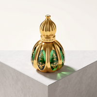 Flacon d'huile essentielle portable mini 10 ml, finition givrée mate, flacon à bille en verre, bouchon doré, échantillon de parfum de voyage, souvenir de Dubaï