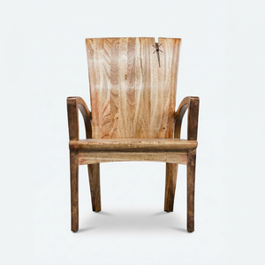 Fauteuil d'appoint japonais en bois massif avec finition naturelle, dossier solide, doublure en coton, chaise longue moderne pour la maison, salon - Product Image 1