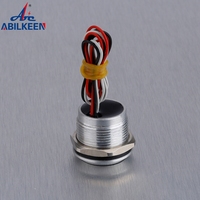 Tête de chanfrein illuminée IP68 2A 5V 12V 24V Anneau Bouton-poussoir tactile illuminé Interrupteur piézo-électrique étanche de 19mm avec fil de 300mm