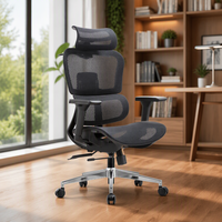 Chaise de bureau ergonomique en maille avec dossier divisé, mécanisme inclinable, accoudoirs réglables, testée BIFMA, roulettes en PU pour bureau et chambre