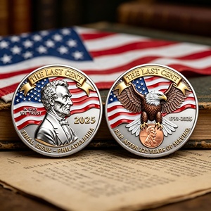 Pièce commémorative du dernier cent de dollars américain Lincoln, pièce de monnaie historique, pièce de monnaie de défi historique, cadeaux souvenirs historiques pour collectionneurs - Product Image 1