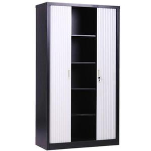 Armoire de bureau à portes roulantes, armoire métallique à tambour avec 2 portes vitrées pour le bureau - Product Image 4