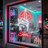 Enseigne néon LED personnalisée, motif geste 'Shhh' avec lèvres, pour Chambre, Fête, Club, Salon de beauté