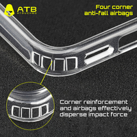 Coque de téléphone transparente en cristal ATB en gros pour iPhone 17 Pro Max, coque magnétique antichute pour iPhone 15 Pro Max
