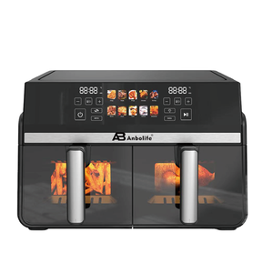 Anbolife Friggitrice ad Aria da 10L con Doppio Cestello e Finestra di Visualizzazione, Struttura in Acciaio Inox, Schermo Touch Digitale, Friggitrice Senza Olio - Product Image 4