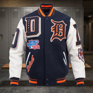 Veste unisexe streetwear chaude et durable, coupe-vent, avec broderie et patchwork de lettres, en polaire épaisse respirante, avec poignets en tricot côtelé - Product Image 4