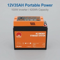 Unidad Inversora AGM de 12V 35Ah, Sistema de Alimentación Ininterrumpida (UPS) para el Hogar y Exteriores, Libre de Mantenimiento