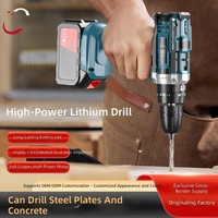 Perceuse électrique de qualité industrielle Kan - Moteur à balais, batterie lithium rechargeable, fonction percussion, réglage à deux vitesses, réversible