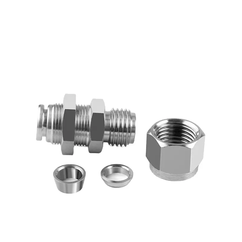 Scheidingsbus Pneumatische Fitting Snelinsert Rechte Connector Gasleiding Hogedruk Pneumatische Componenten Roestvrij Staal