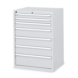 Fami Flexa Series <b>Drawer</b> Cabinet 7 <b>Drawers</b> L717 D600 H1000 Light Grey Ral7035 <b>Tool</b> Storage - Product Image 1