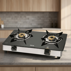 Table de cuisson à gaz double brûleur KIMATSU B2 102, allumage électronique, corps en acier inoxydable de 90 mm pour installation sur table, hôtels, foyers - Product Image 4