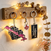 Porte-clés en métal personnalisé avec logo, porte-clés promotionnel pour événements commerciaux, finition aux designs modernes