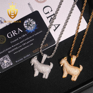 Perhiasan Hip Hop Model Kambing Bertabur Batu Moissanite Perak 925, Liontin Hewan, Promo <span class=keywords><strong>Fashion</strong></span>, dengan Sertifikat GRA - Product Image 6