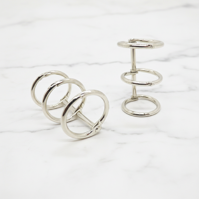 YIWANG Custom Silver 1Inch 3 Ring Loose Leaf Binder Rings for Calendar