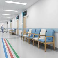 Chaise d'attente d'hôpital sur mesure 3 places, pieds en bois de frêne, revêtement en cuir PU, facile à nettoyer, fournisseur de sièges médicaux commerciaux