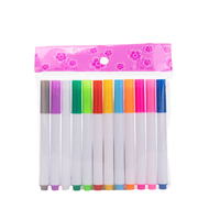 Ensemble de stylos marqueurs à double pointe pour dessin artistique professionnel avec 12 couleurs, encre lavable, encre effaçable