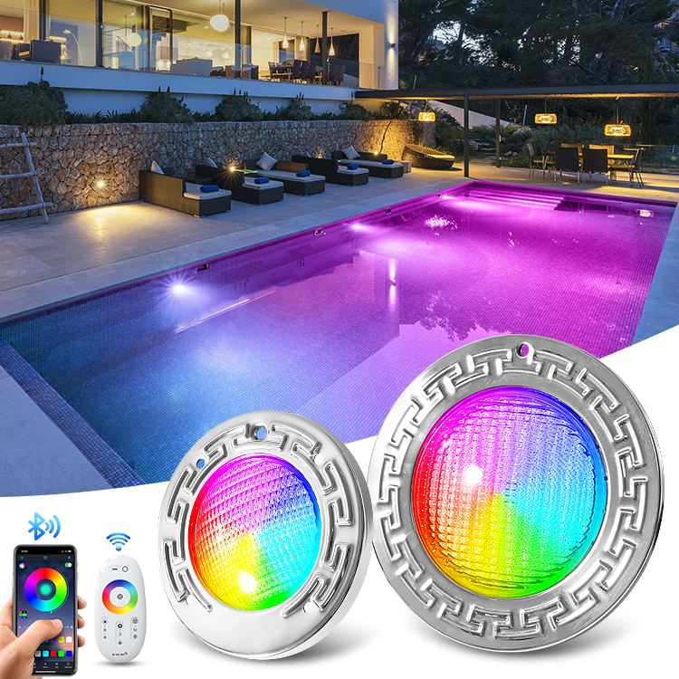 AC12V 6-Inch Stainless Steel IP68 Waterproof RGB/RGBW Remote Control LED Underwater Swimming Pool Lights for Inground Pools