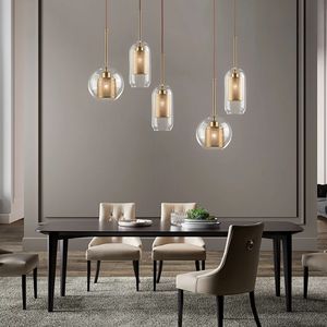 โคมไฟห้อยเพดานดีไซน์ใหม่ สไตล์โมเดิร์น เรียบง่าย สไตล์นอร์ดิก เหมาะสำหรับห้องรับประทานอาหารหรูหรา ตกแต่งห้องด้วยแก้ว โคมไฟข้างเตียง - Product Image 4