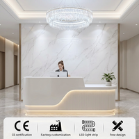 Mostrador de Recepción Personalizable con Luz LED, Mostrador de Recepción Comercial al por Mayor para Salón y Clínica