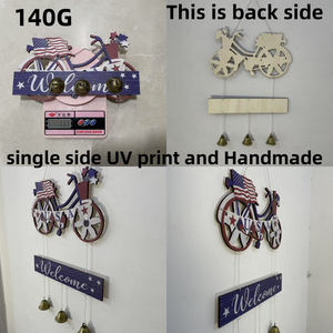 Décorations du 4 juillet pour la <span class=keywords><strong>porte</strong></span> d'entrée, décoration rouge, blanc et bleu, panneau de bienvenue Américana USA, vélo pour le Memorial Day et le Jour de l'Indépendance - Product Image 5