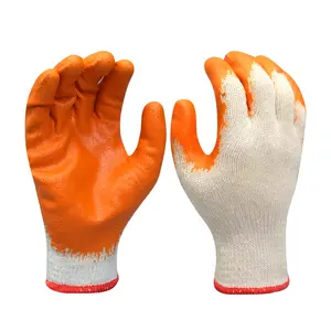 Werksgroßhandel orange weiße Beschichtung Arbeitssicherheit Mechanikerhandschuhe für Bauindustrie