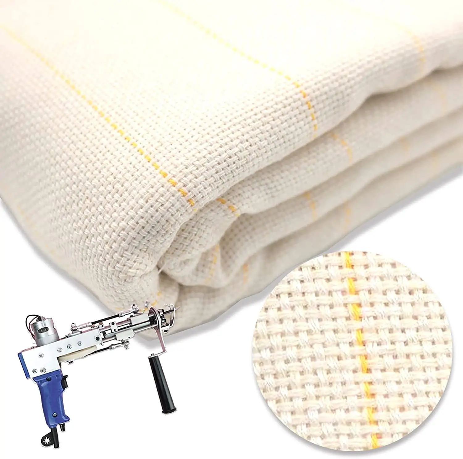 Rollo de bordado blanco, tela de algodón para alfombra de respaldo, ideal para montar en el hogar, superventas