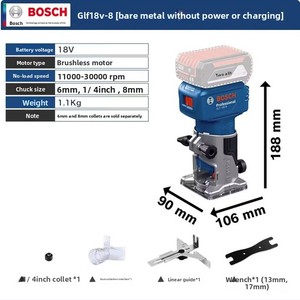 <span class=keywords><strong>Bosch</strong></span> GLF <span class=keywords><strong>18V</strong></span>-8/GKF <span class=keywords><strong>18V</strong></span>-8 Agent Général de Gros pour <span class=keywords><strong>Ponceuse</strong></span> Excentrique à Batterie Lithium Rechargeable 1,1 kg - Product Image 2