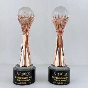 Gold Silver Bronze Resin <strong>Globe</strong> <strong>Golf</strong> Football <strong>Ball</strong> Event Crystal Trophy Award MH-J0746 - Product Image 5