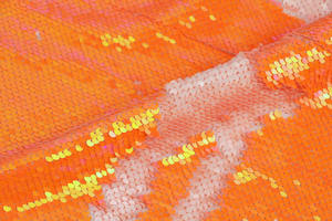 Tela de Lentejuelas Iridiscentes Naranja Reversibles de Alta Densidad de 5 mm de Nanyee Textile - Product Image 5