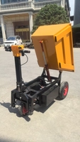 Mini-dumper électrique 1000 kg, chariot de transport à déchargement hydraulique, chariot à benne basculante alimenté par batterie pour chantier de construction