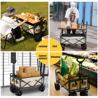 Table pliable à hauteur réglable 360 °   Chariot de camping à roulettes pivotantes, rangement facile, grande capacité, multicolores, pour le camping