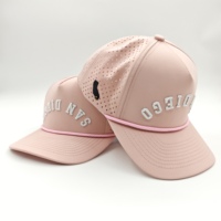 OEM ODM Premium Custom Logo Geborduurde Laser Geperforeerde Dobby Dot Verstelbare Ademend Luipaard Sportieve Baseball Caps Bedrijfs