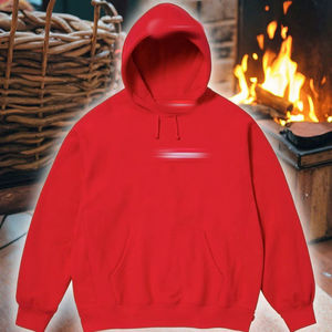 Per Supme felpa con cappuccio piena serie con fodera in pile ricamata per l'inverno 19 fw23fw ampia scatola di fiori di anacardi classico giunto - Product Image 4