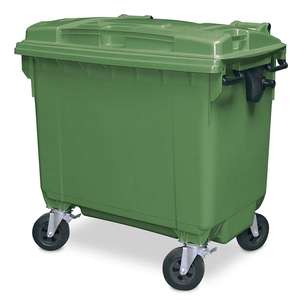 Müllคอนเทนเนอร์, 660ลิตร, nach En 840-6, grün, bxtxh 1265X775X1165มม., polyethylen (PE-HD) - Product Image 1