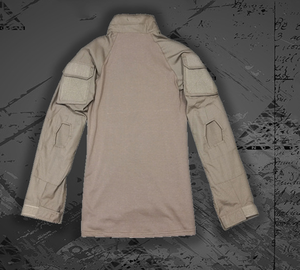 Chemise tactique de combat à manches longues couleur vert kaki coyote, compatible avec les protections de coudes, couleur vert kaki coyote - Product Image 3