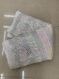 Tela de secuencia de arcoíris con bordado de viscosa más vendida, tela de encaje teñible con patrón de 9mm y 3mm para bodas - Product Image 5