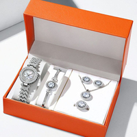 Ensemble de bijoux mode luxe montre bague boucles d'oreilles collier boucles d'oreilles pour femmes avec boîte