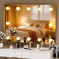 Diskon besar cermin rias LED 15 warna mode pencahayaan bergaya Hollywood cermin kosmetik rias meja dengan bola lampu untuk kamar tidur