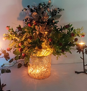 Nouveau Pot en Verre Vide Cylindrique de Luxe Personnalisé, Fait Main, Multi-Usages, Décoration d'Intérieur, Mosaïque Argentée, Qualité Supérieure, Meilleures Ventes - Product Image 4