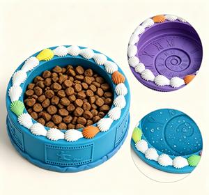Comedero Lento Multifuncional para Perros, de Goma Natural Resistente a Mordidas, para Masticar y Limpiar los Dientes, Dispensador de Agua y Comida para Mascotas - Product Image 1