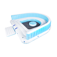 Vente Flash : Île Flottante Gonflable Personnalisée pour 6 Personnes – Bateau de Repos Aquatique en PVC Idéal pour Fêtes au Lac et Piscine