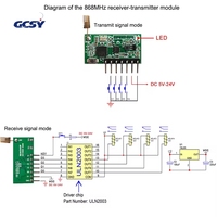 QIACHIP 868Mhz 4CH Interrupteur de télécommande sans fil intégré de réception et de transmission RF pour module Maison intelligente DIY
